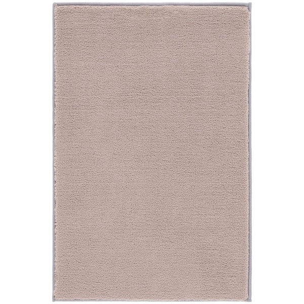 Loft 2 ft. x 4 ft. Taupe Machine Washable Modern Solid Area Rug