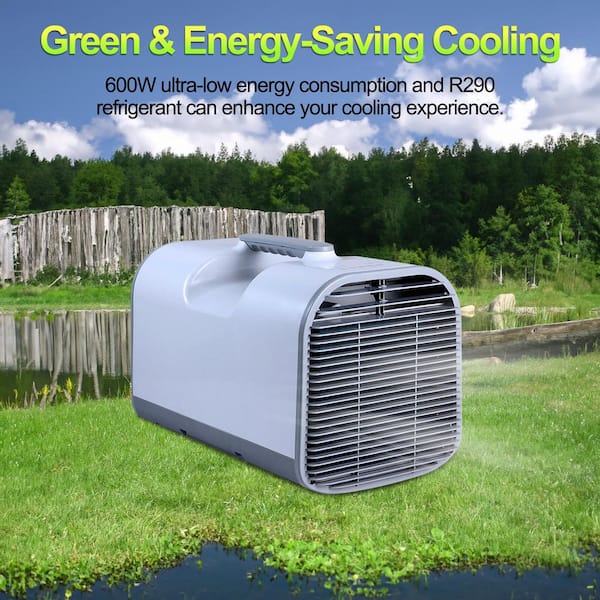 4,500 BTU Portable Air Conditioner Cools 150 Sq. Ft. in White with Remote Control and Dehumidifier for Tent, Camping