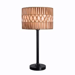 Ellena 29 in. Tan Patterened Outdoor/Indoor Table Lamp