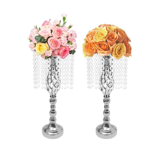 YIYIBYUS 10 Pieces Silver Wedding Centerpieces Crystal Flower Vase Stand  Flower Arrangement Stand Wedding Decor JJOU76T2WDZJ8 - The Home Depot