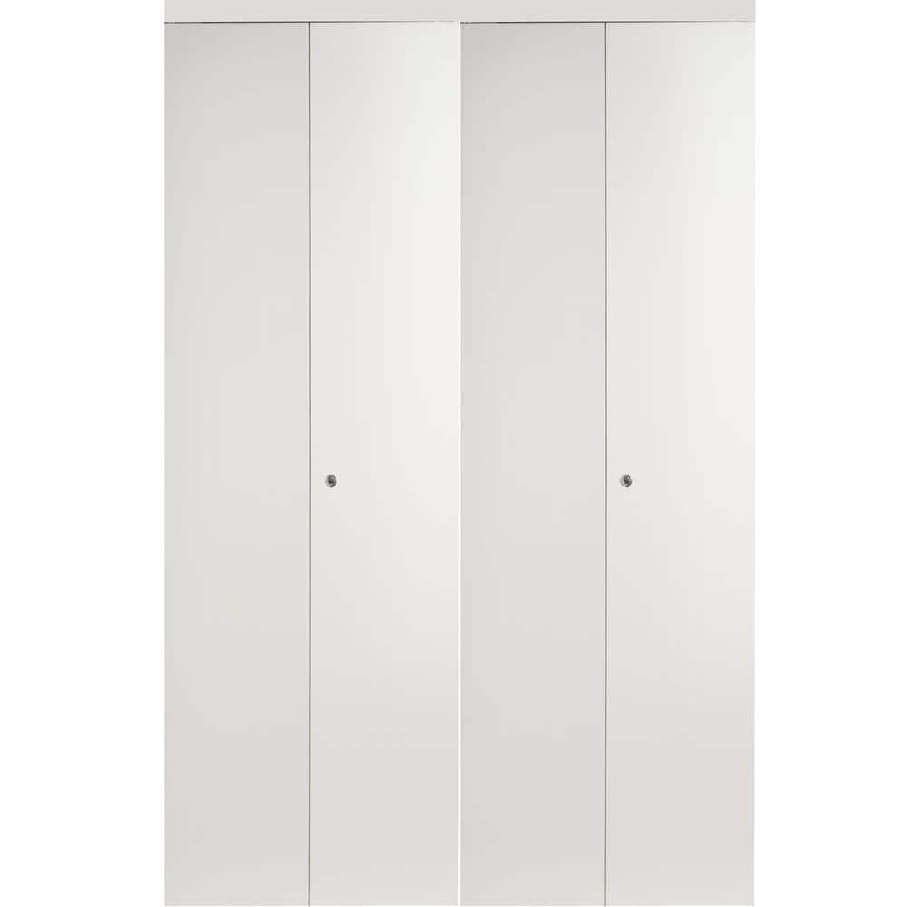 Impact Plus 72 In X 96 In Smooth Flush Primed Solid Core Mdf Interior Closet Bi Fold Door With