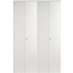 78 in. x 80 in. Smooth Flush White Solid Core MDF Interior Closet Bi-Fold Door with Matching Trim