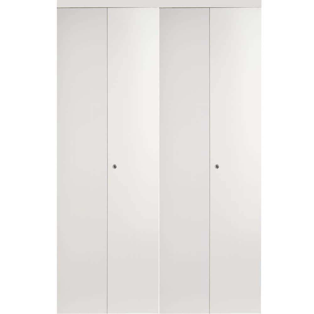 84 in. x 80 in. Smooth Flush Solid Core White MDF Interior Closet Bi-Fold Door with Matching Trim price history on PriceWatchPro