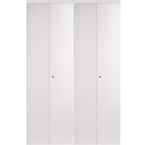 96 in. x 80 in. Smooth Flush Solid Core White MDF Interior Closet Bi-Fold Door with Matching Trim