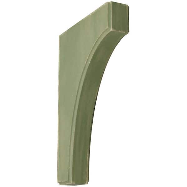 Ekena Millwork 1-3/4 in. x 12 in. x 8 in. Restoration Green Clarksville Wood Vintage Decor Bracket