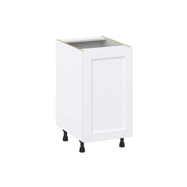 J COLLECTION Mancos Bright White Shaker Assembled Base Kitchen Cabinet with Full Height Door (18 in. W x 34.5 in. H x 24 in. D)