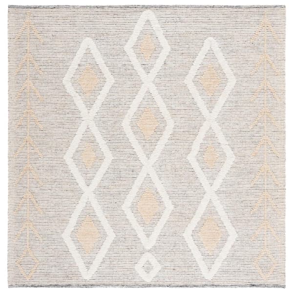 Area Rug Gold Diamond Pattern SAFAVIEH Vermont Gold/Ivory 6 ft. x 6 ft. Diamond Square Area Rug ...