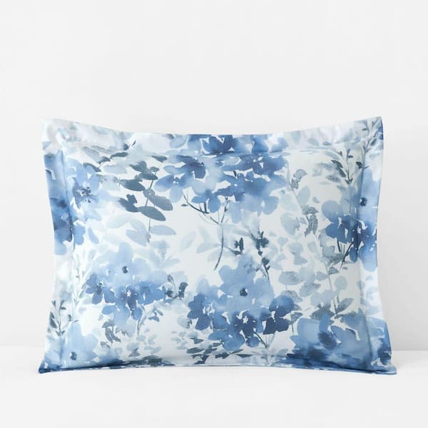 Legends Hotel Floral Grove Wrinkle-Free Sateen Dusty Blue Standard Sham