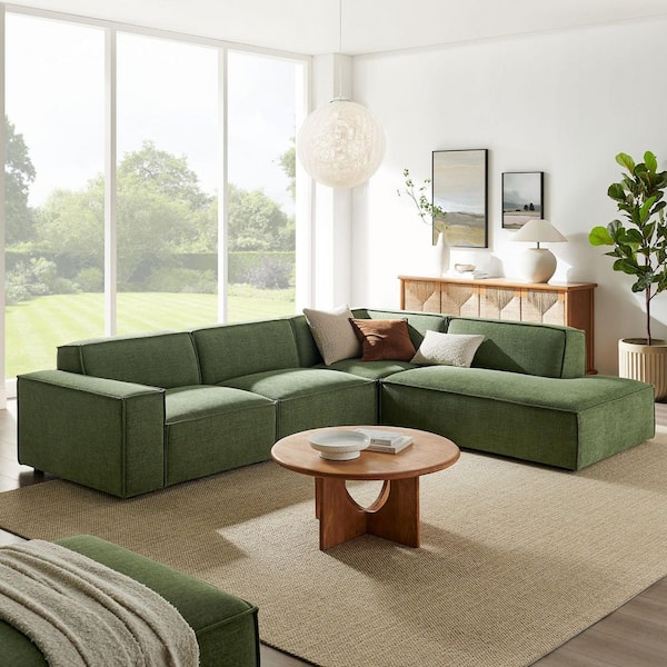 MODWAY Restore Performance Fabric Upholstered 4-Piece Modular L