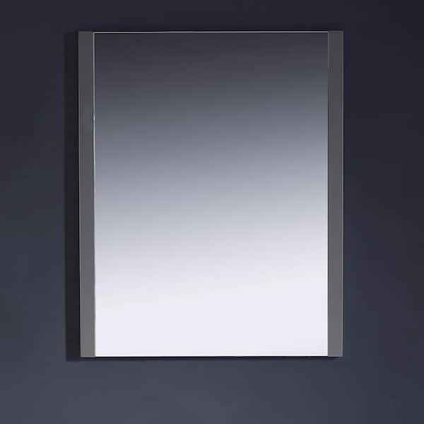 Torino 26.00 in. W x 32.00 in. H Framed Rectangular Bathroom Vanity Mirror in Gray