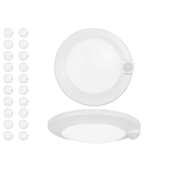 NICOR RSDS-M 6 in. White Selectable LED Flush Mount Downlight with Integrated PIR Motion Sensor, 20-Pack