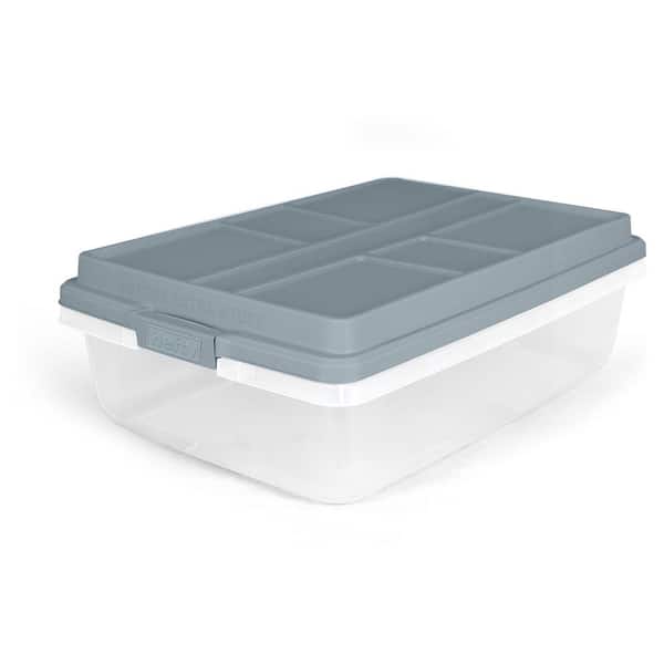 Hefty 40 qt. Stackable Plastic Storage Bin with Lid 6-Pack HFT