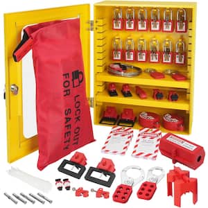 Electrical Lockout Tagout Kit 59-Piece Safety Lockout Tagout Station With Padlocks Hasps Tags Ties Plug Lockout