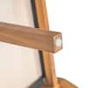 Close-up detail of the wooden frame connection.