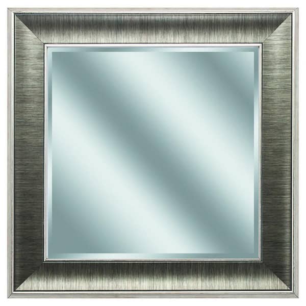 HomeRoots Victoria 16 in. x 16 in. Classic Square Framed Gray Vanity Mirror