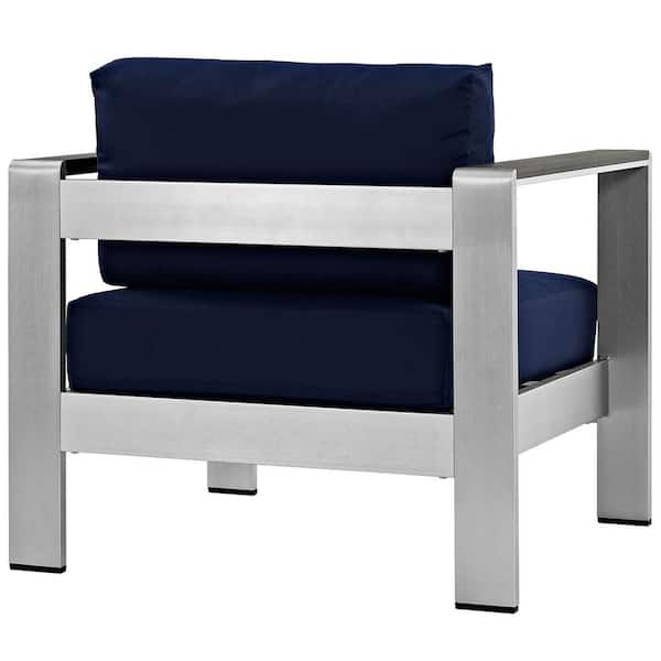 modway shore outdoor patio aluminum armchair
