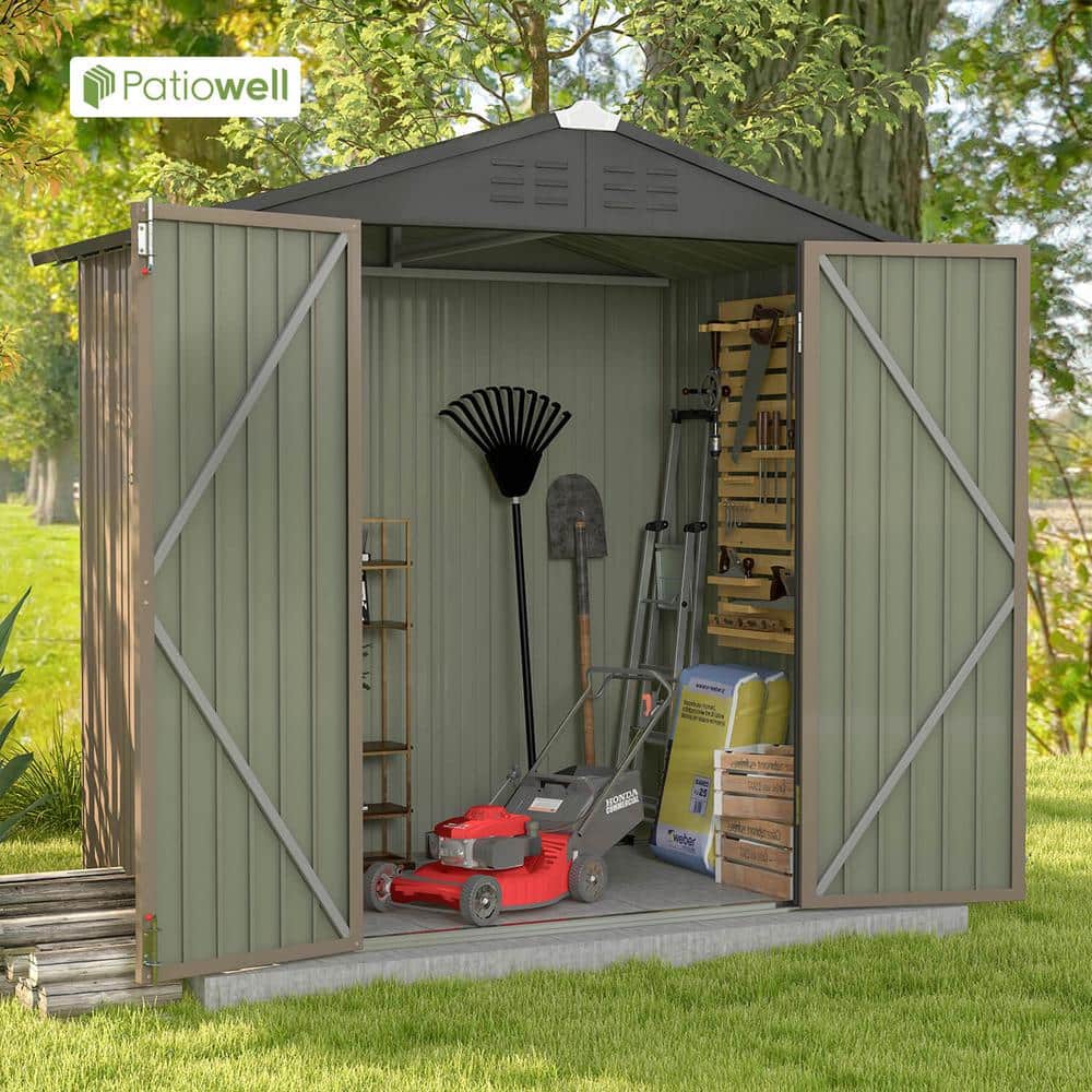 8x6 Ft Storage Shed With Floor, Permanent Steel Building