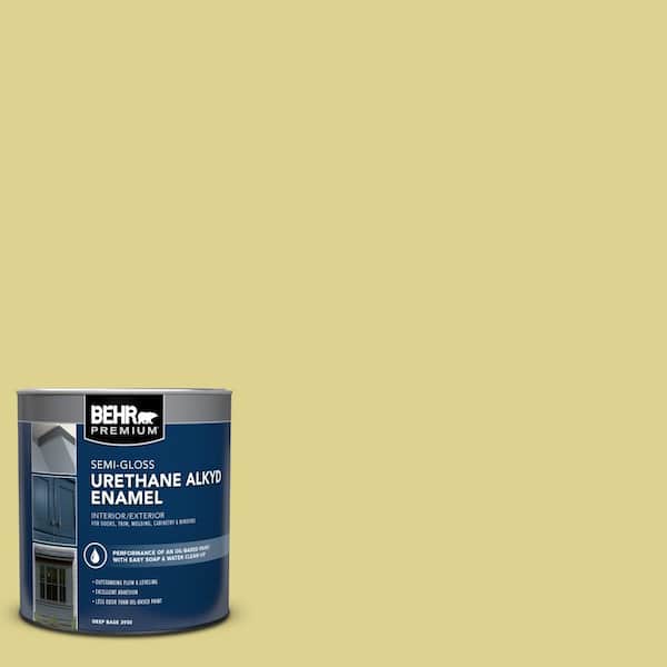 BEHR PREMIUM 1 qt. #T17-16 That's My Lime Semi-Gloss Enamel Urethane Alkyd Interior/Exterior Paint