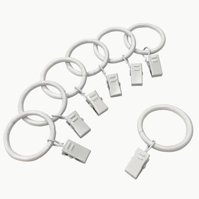 Home Decorators Collection 1 4 In Clip Rings White 7 Pack Clip Rings In White 7 Pack, Curtain Clip Rings Home Depot