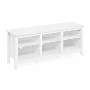 Jensen 60 in. Solid White Entertainment Center Fits TV's up to 65 in. with Cable Management