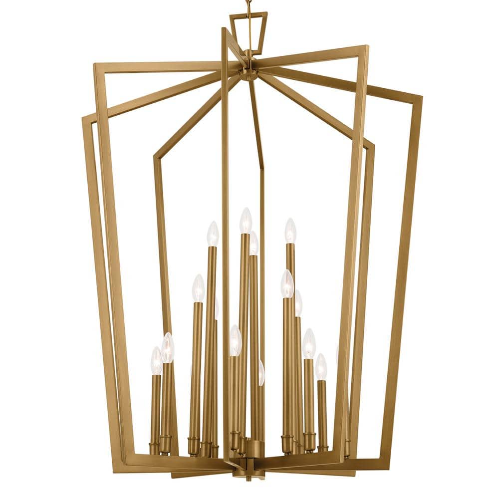Abbotswell Natural Brass 16-Light Geometric Foyer Pendant