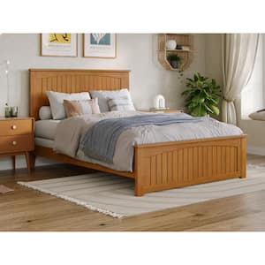 Nantucket Light Toffee Natural Bronze Solid Wood Frame Full Foundation Panel Bed with Matching Footboard