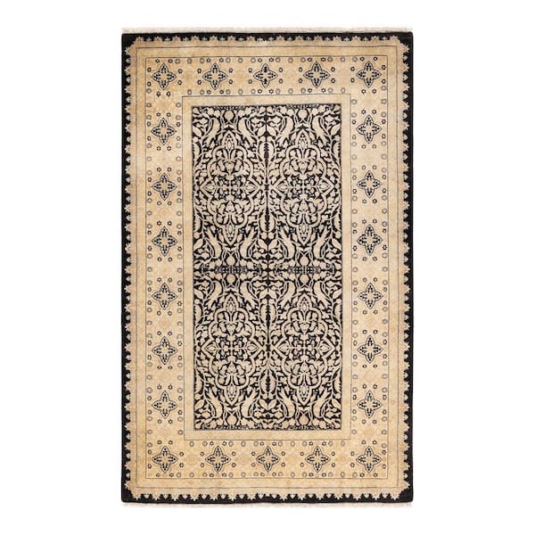 Solo Rugs Mogul One-of-a-Kind Traditional Black 4 ft. 2 in. x 6 ft. 7 in. Oriental Area Rug