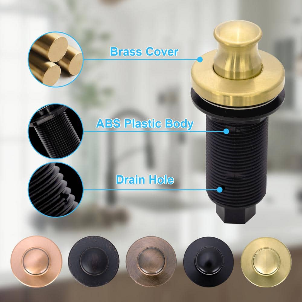 Brushed Gold Garbage Disposal Air Switch Kit with Air Hose