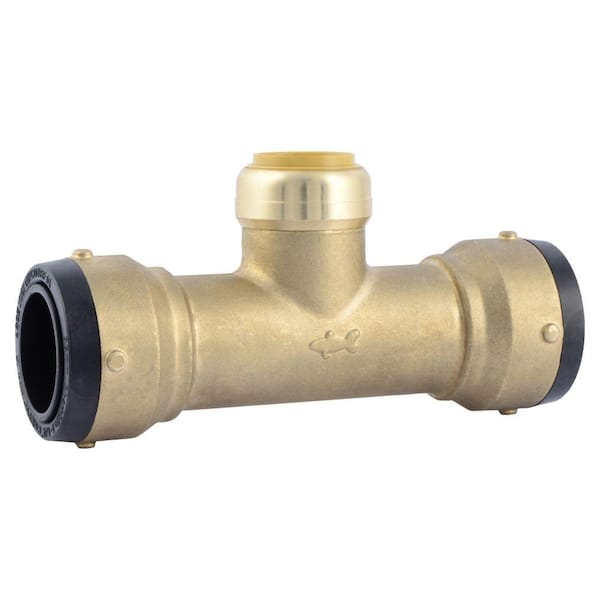 SharkBite 1-1/4 in. x 1-1/4 in. x 1 in. Brass Push-to-Connect Reducer Tee