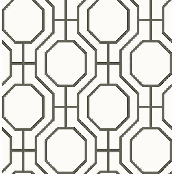 Brewster Circuit Black Modern Ironwork Paper Non-Pasted Wallpaper Roll (Covers 56.4 Sq. Ft.)