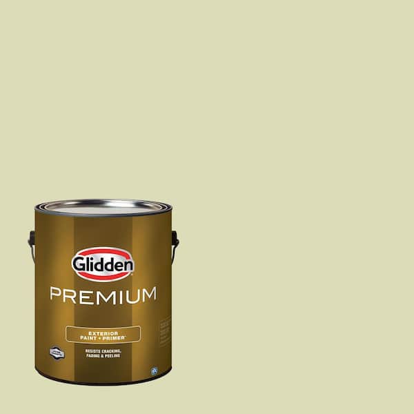 Glidden Premium 1 gal. PPG1119-3 Beach Grass Satin Exterior Latex Paint