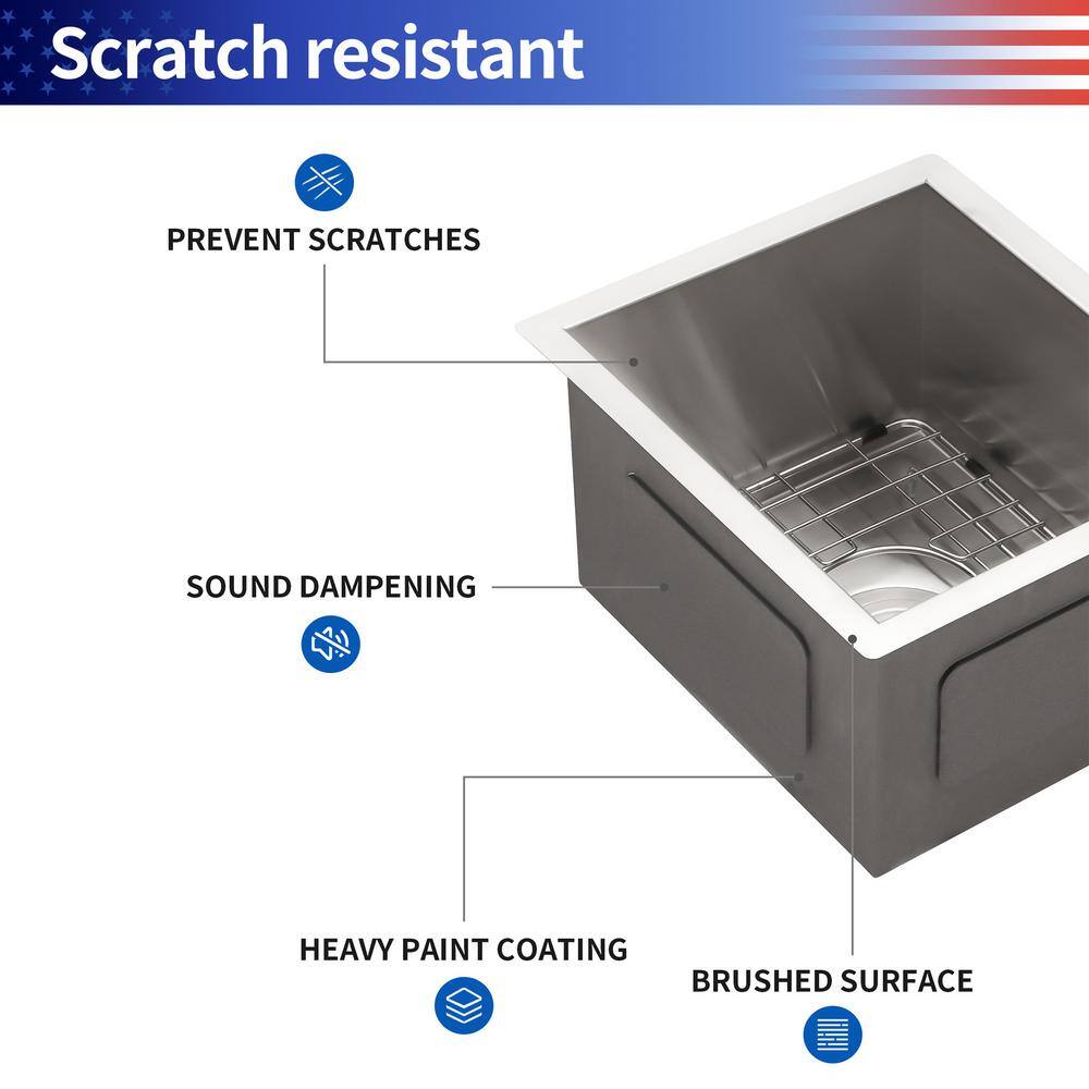18" Stainless Steel Single Bowl Undermount Kitchen Sink