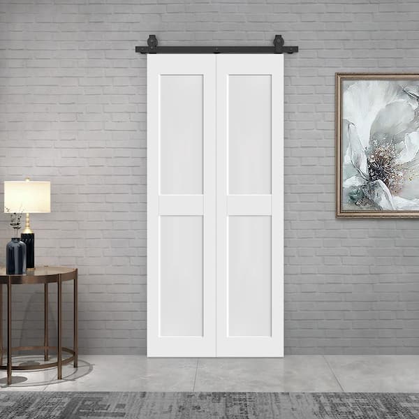 CALHOME 20 in. x 84 in. 2 Panel Shaker Hollow Core White Composite