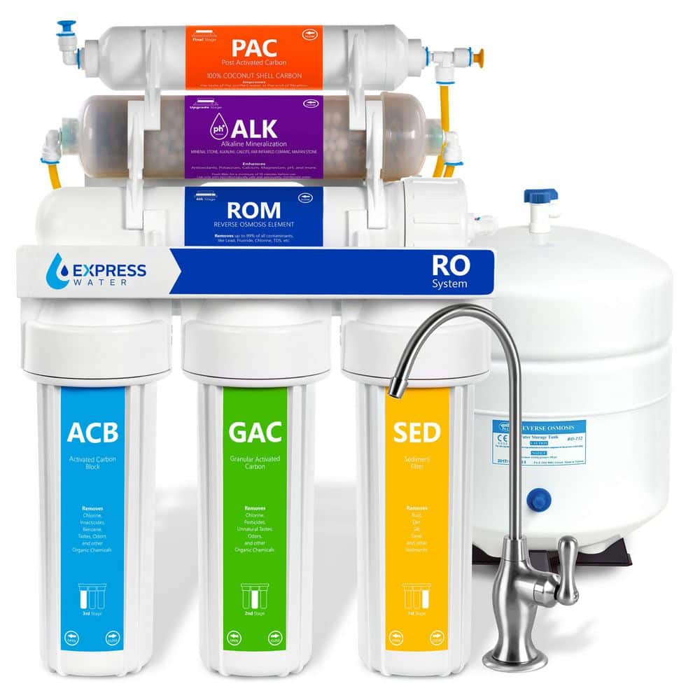 Express Water 10-Stage 50 GPD Alkaline RO Under-Sink Filtration System