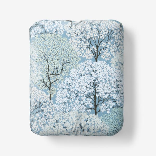 The Company Store Company Cotton Blooming Trees Gray/Green Sateen Full Fitted Sheet
