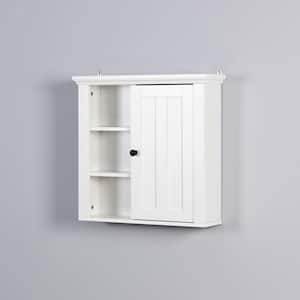 20.86 in. W x 5.71 in. D x 20 in. H White Wood Bathroom Storage, Wall Cabinet