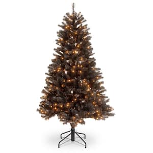 4-1/2 in. North Valley Black Spruce Hinged Tree with 200 Clear Lights