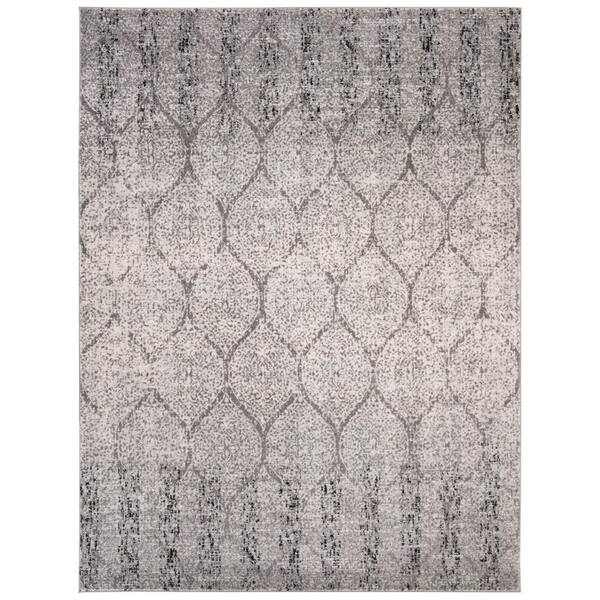 SAFAVIEH Madison Gray/Ivory 8 ft. x 10 ft. Medallion Area Rug MAD604F8