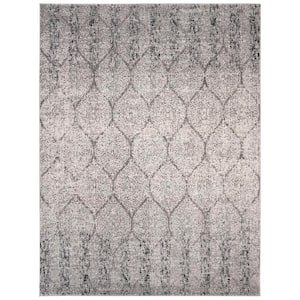 Madison Gray/Ivory 9 ft. x 12 ft. Medallion Area Rug