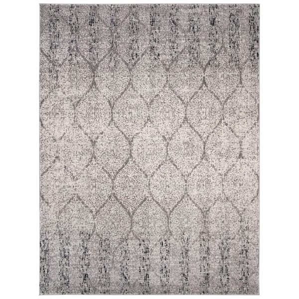 Madison Grey/Ivory 12 ft. x 18 ft. Medallion Geometric Area Rug