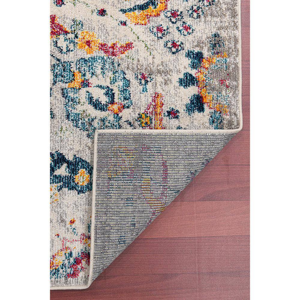 Ivory and Orange Rectangular Synthetic Reversible Rug