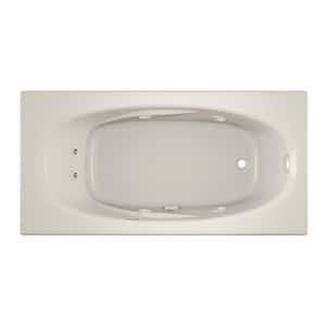AMIGA 72 in. x 36 in. Acrylic Right-Hand Drain Rectangular Drop-In Whirlpool Bathtub with Heater in Oyster