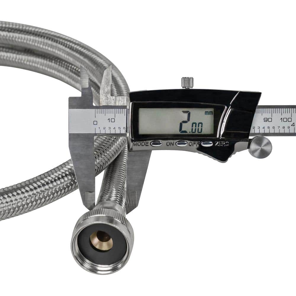 5ft Braided Stainless Steel Washing Machine Hoses with Brass Fittings
