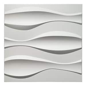 19.7 in. x 19.7 in. White PVC 3D Wall Panels for Interior Wall Decor (12-Sheet)