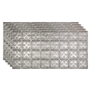 Traditional #10 2 ft. x 4 ft. Glue Up Vinyl Ceiling Tile in Crosshatch Silver (40 sq. ft.)