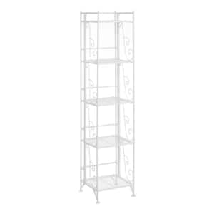 Xtra Storage 13 in. W 5 Tier Folding Metal Shelf with Scroll Design