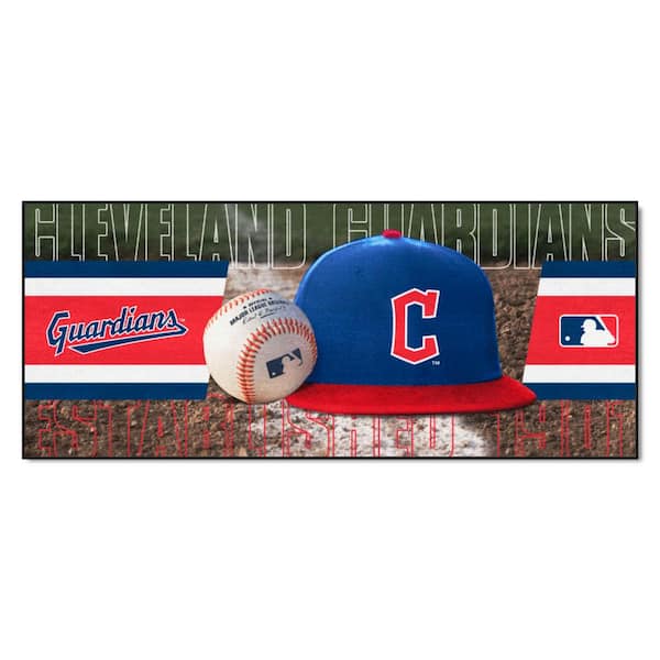 FANMATS MLB Cleveland Guardians Green 3 ft. x 6 ft. Baseball Field Runner Rug