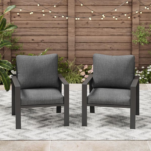 Outdoor Patio Aluminum Armchair (Set of 2)