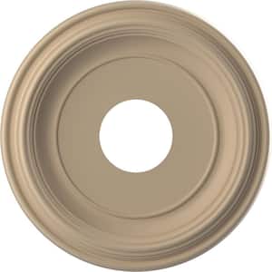 13 in. O.D. x 3-1/2 in. I.D. x 1-1/4 in. P Traditional Thermoformed PVC Ceiling Medallion, UltraCover Satin Smokey Beige