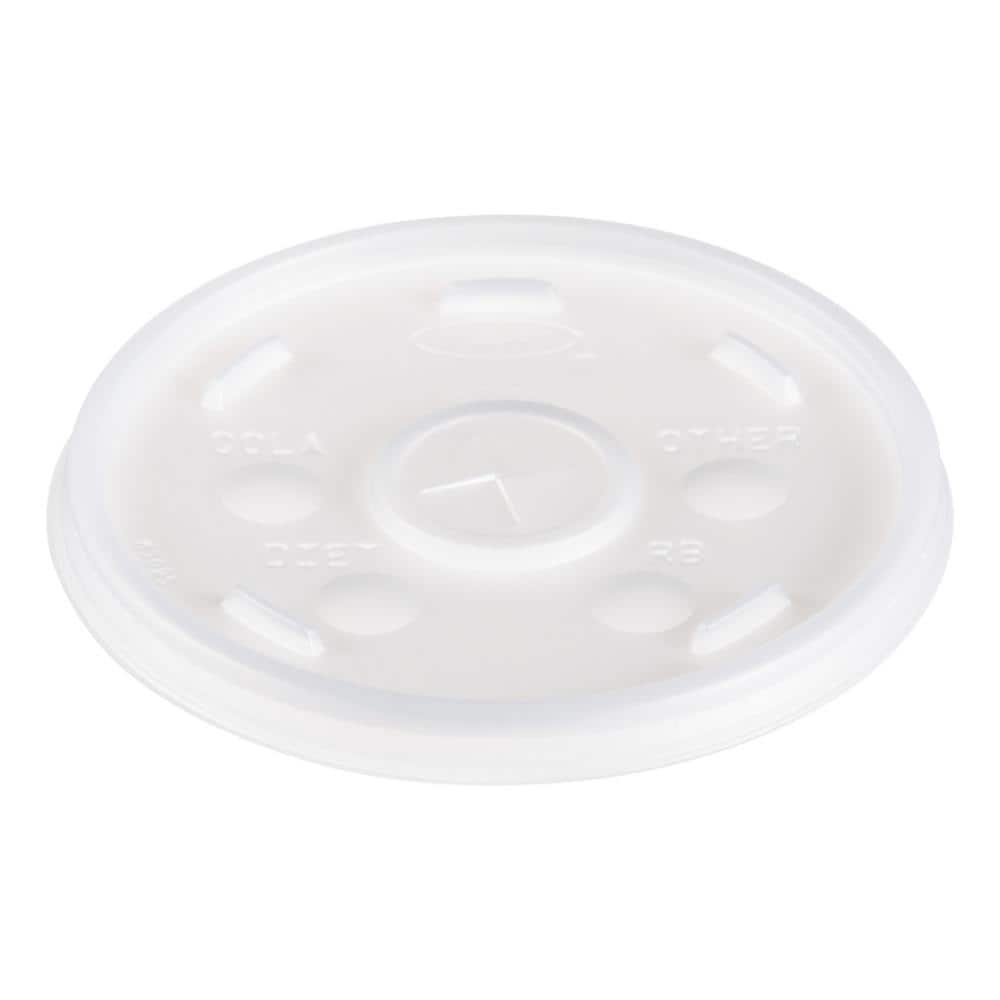 Dart Plastic Lids  Fits 12 oz to 24 oz Hot/Cold Foam Cups  Straw-Slot Lid  Translucent  100/Pack  10 Packs/Carton